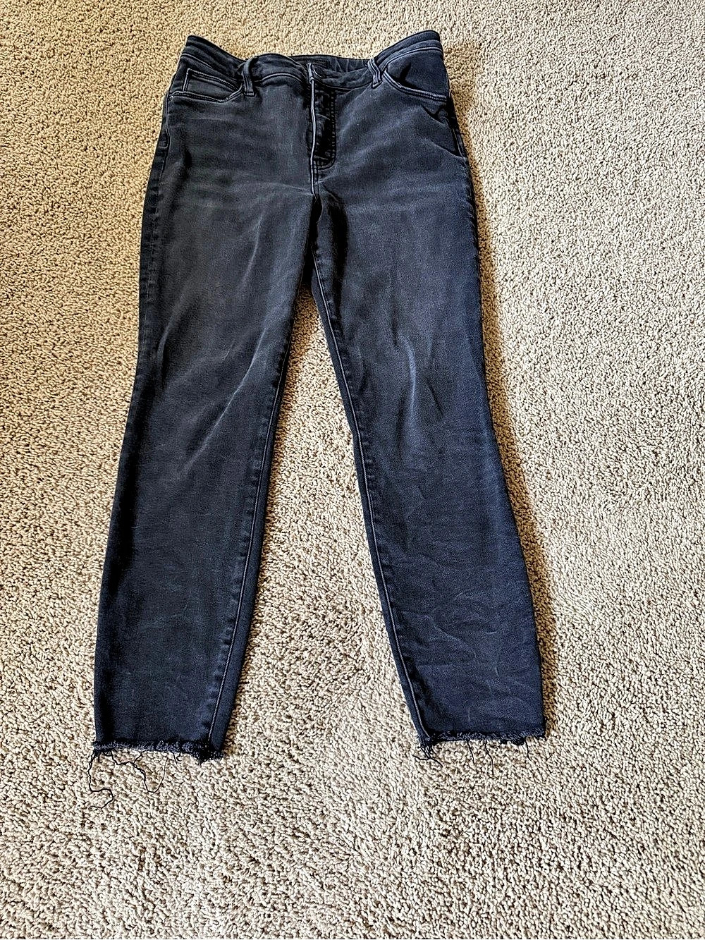 KUT from the Kloth Charlize Fab Ab Cigarette Leg Skinny Jeans Black Waist 10